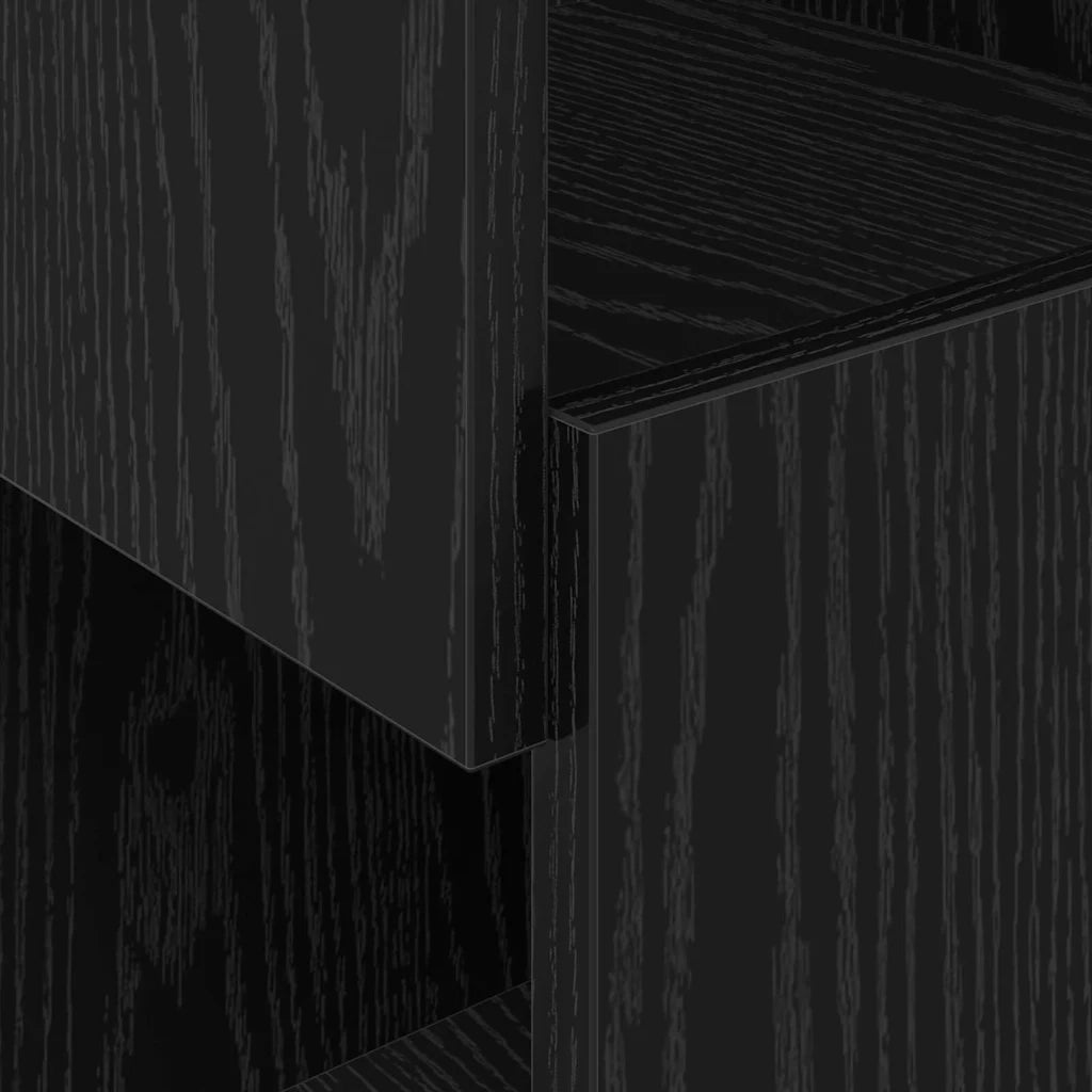 Mobile angolare 25,5x25x102cm Legno ingegnerizzato Rovere Nero 889806