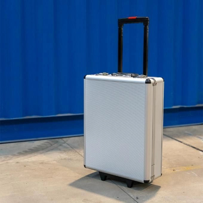 Vigor 3648025 VAU-V142 Valigia Trolley Porta Attrezzi Utensili 142 Pezzi Alluminio 3 Cassetti Maniglia Telescopica