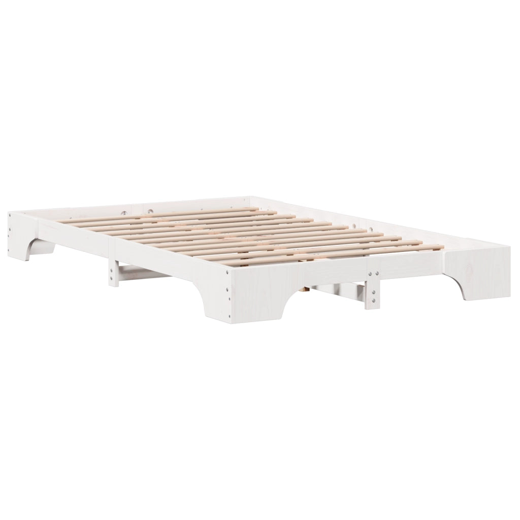 Struttura Letto Bianco Legno Massello 120 x 200 cm Rettangolare
