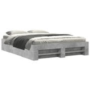 Letto matrimoniale | Letto per adulti | Giroletto senza Materasso Grigio Cemento 160x200cm Truciolato