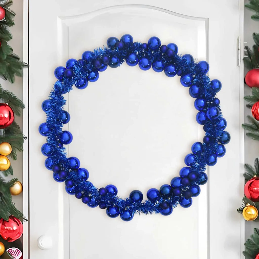 Ghirlanda di Palline di Natale Blu 186 cm Polistirolo