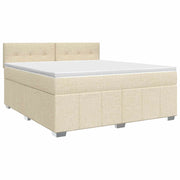 Letto box spring con materasso Crema 140 x 190 cm Tessuto 3451211