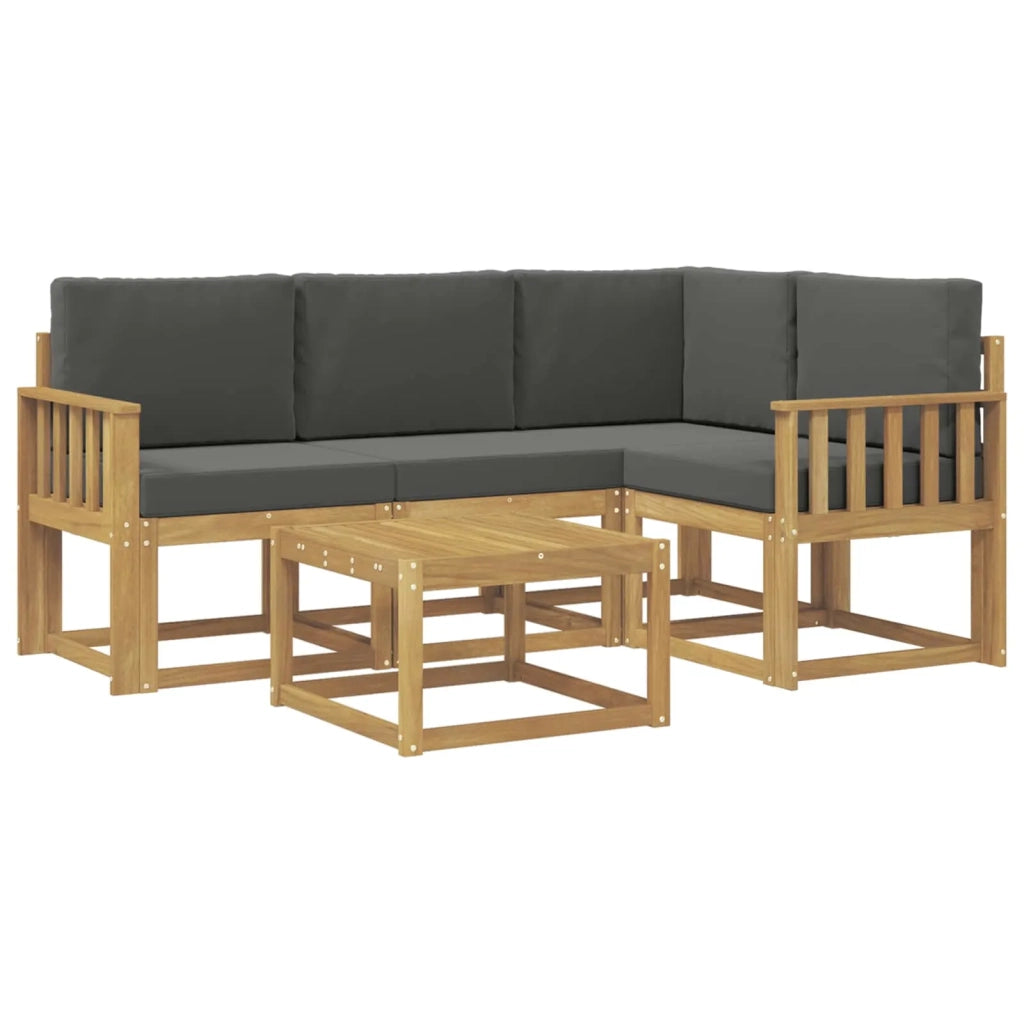 Set di divani da esterno 5 pz Bianco e Antracite 3387591