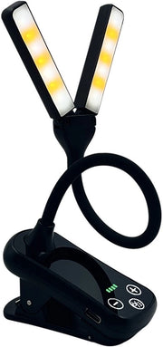 Lampada da lettura per libri caricabile via USB – 8 posizioni 80 ore di lettura – Lampada per libri con chiodo – Lampada per lettura con chiodo – Lampade da letto Lampade da lettura – Nero – Lampada a doppia testa