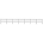 Recinzione da Giardino con Parte Superiore ad Anello in Acciaio 1172x100 cm Nero 277662