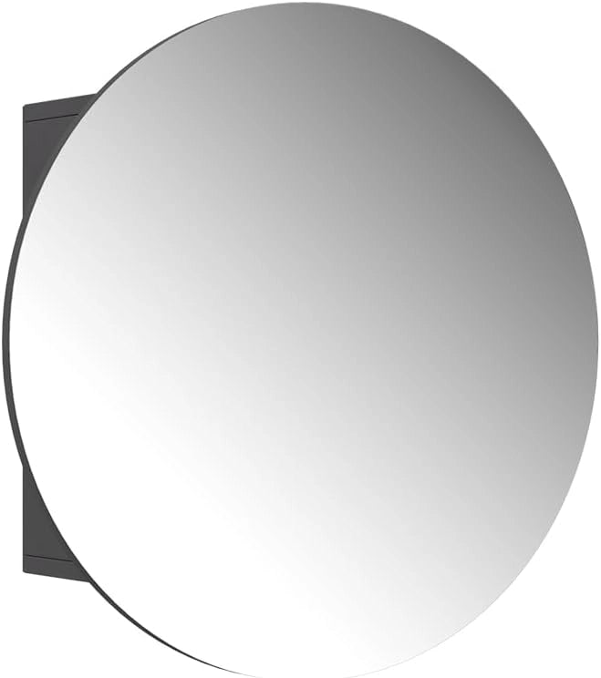 Specchio contenitore bagno Loki, Antracite, 60 x 60 cm con 2 scomparti