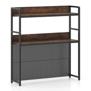 Scaffale per ufficio a 2 ripiani 94 x 27 x 103 cm resistente stile industriale in legno marrone rustico 20_0014756