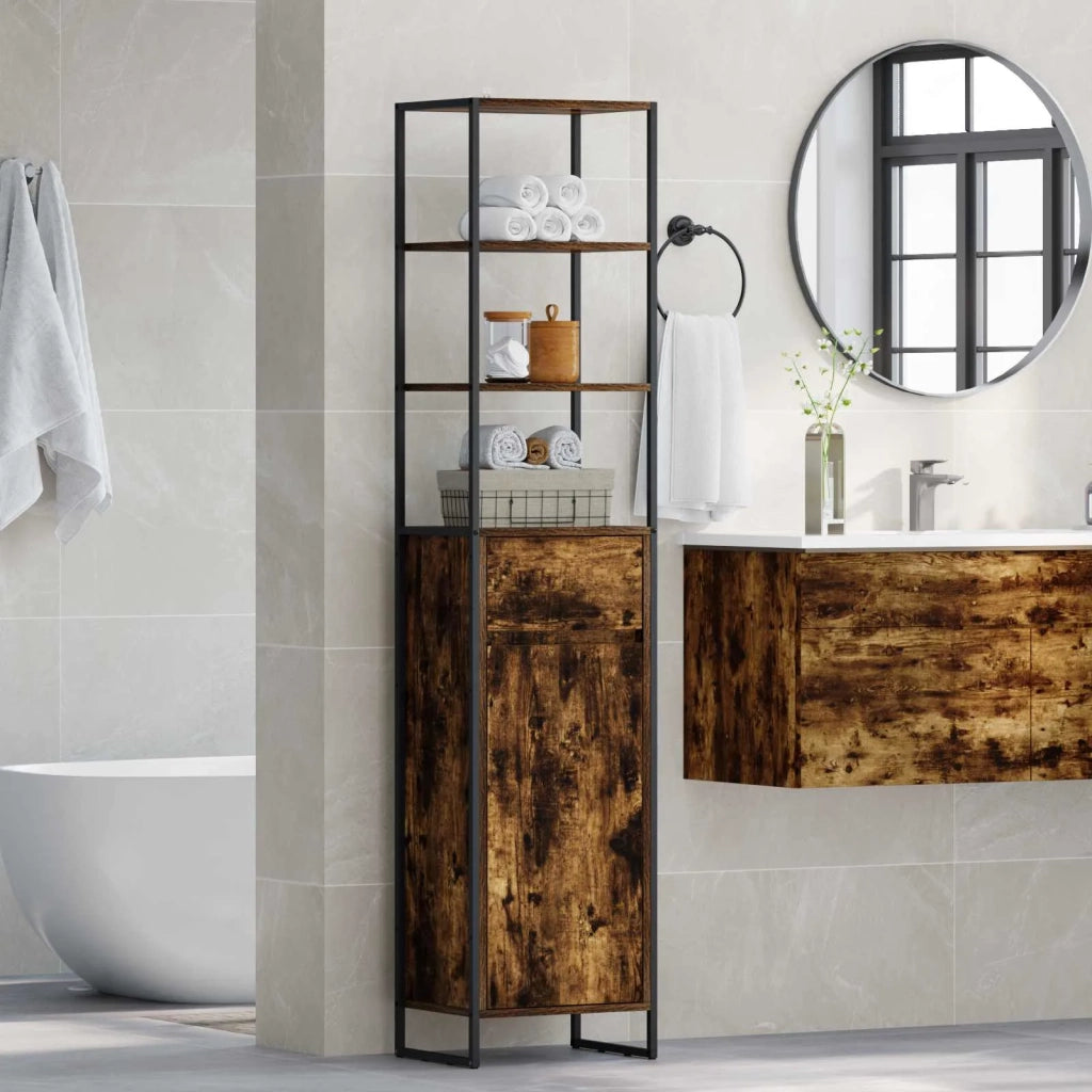 Mobile da Bagno con cassetto Quercia Fumosa 40 x 30 x 180 cm
