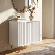 Credenza Multiuso Trondi Mobile Contenitore a 2 Ante 75 x 80 x 40 cm - Bianco [en.casa]