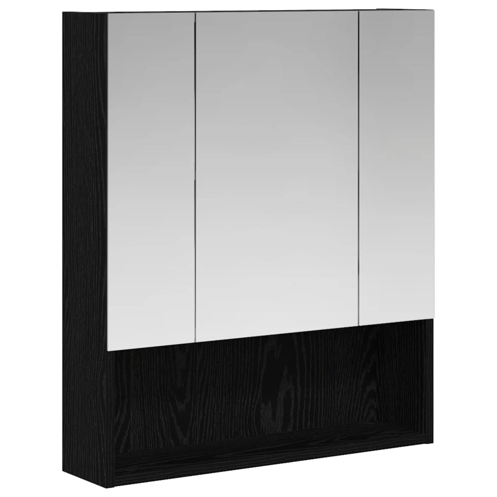 Mobiletto per specchio da bagno Rovere Nero 60 x 14.5 x 70 cm 889184