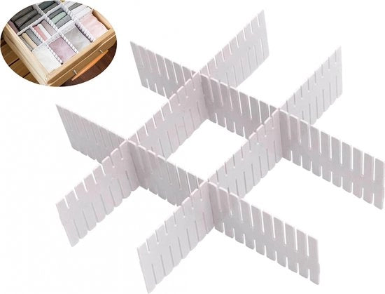 Organizzatore di Cassetta - Set di 5 - 38 cm x 7 cm - Organizzatore di Cassetta - Flessibile - Estensibile - Per Abbigliamento/Cucina/Bagno