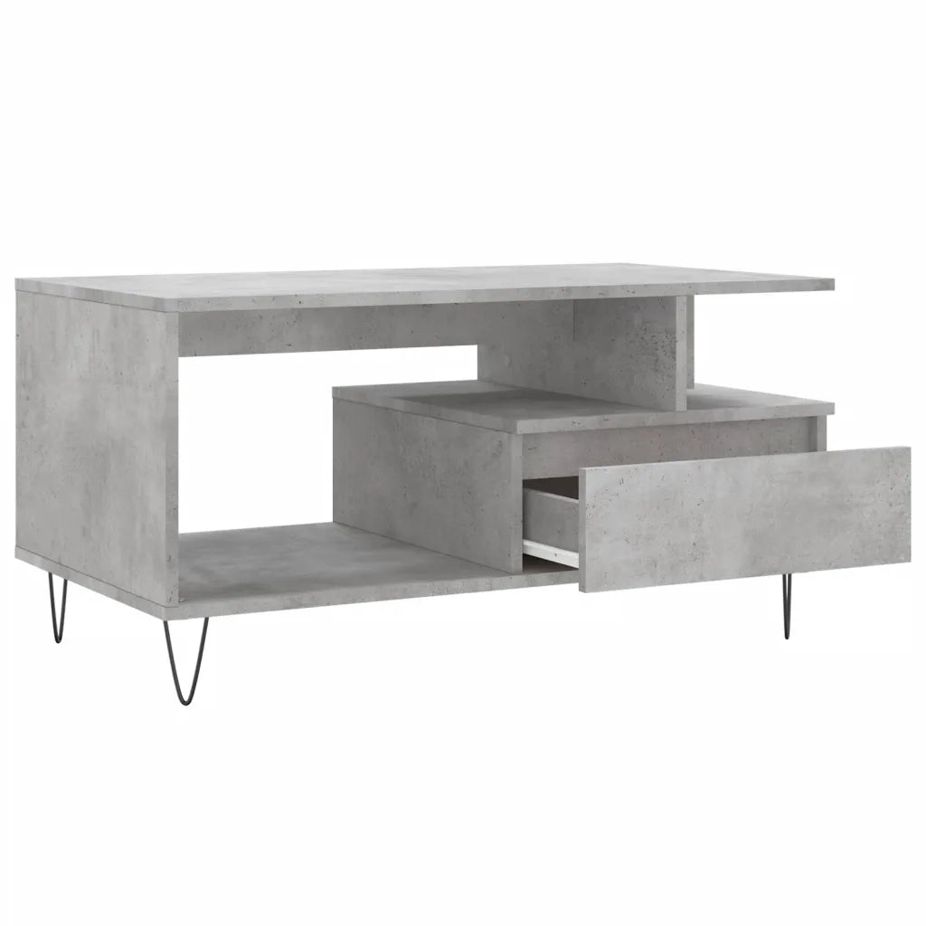 Tavolino salotto | Tavolino da caff¨¨ | Tavolino da Soggiorno Grigio Cemento 90x49x45 cm Legno Multistrato