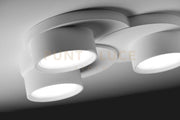 DEMETRA lampada da Soffitto 3 Luci attacco GX53 IN GESSO BIANCA 28x25,5cm