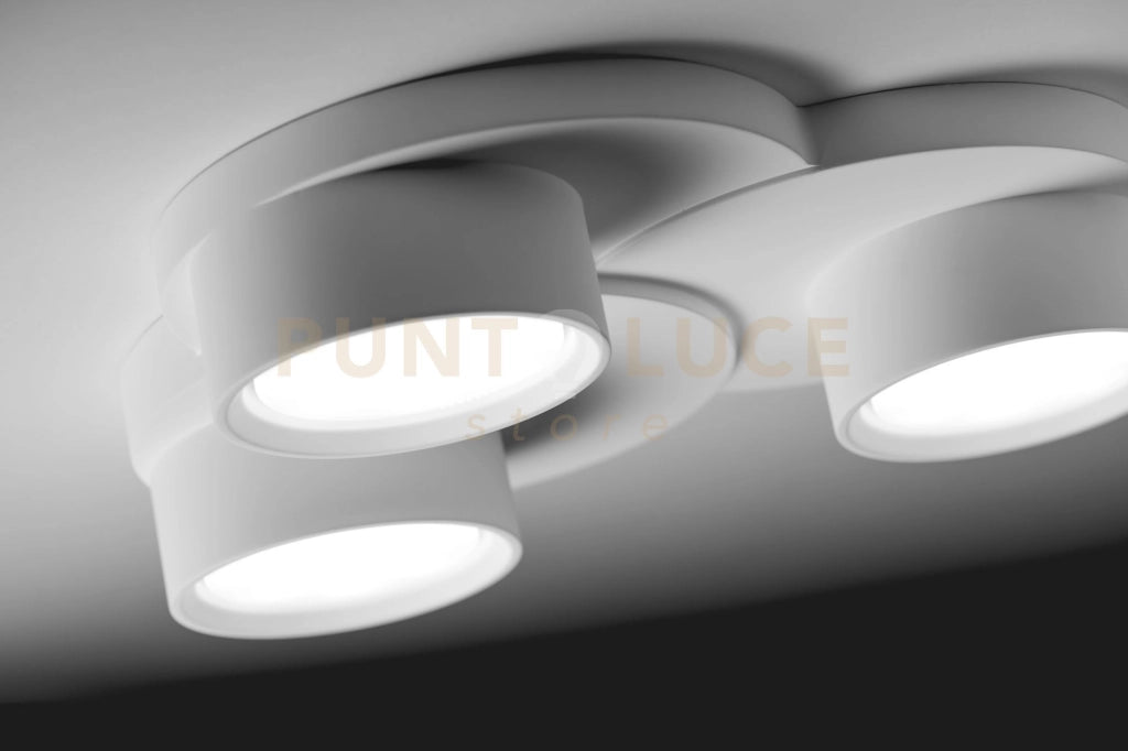 DEMETRA lampada da Soffitto 3 Luci attacco GX53 IN GESSO BIANCA 28x25,5cm