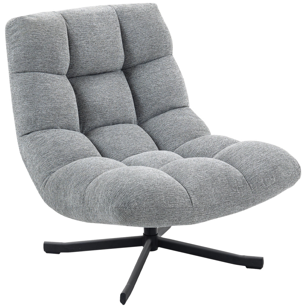 Poltrona girevole senza braccioli ¨C zephmum ¨C Tessuto chenille grigio 75x95x90