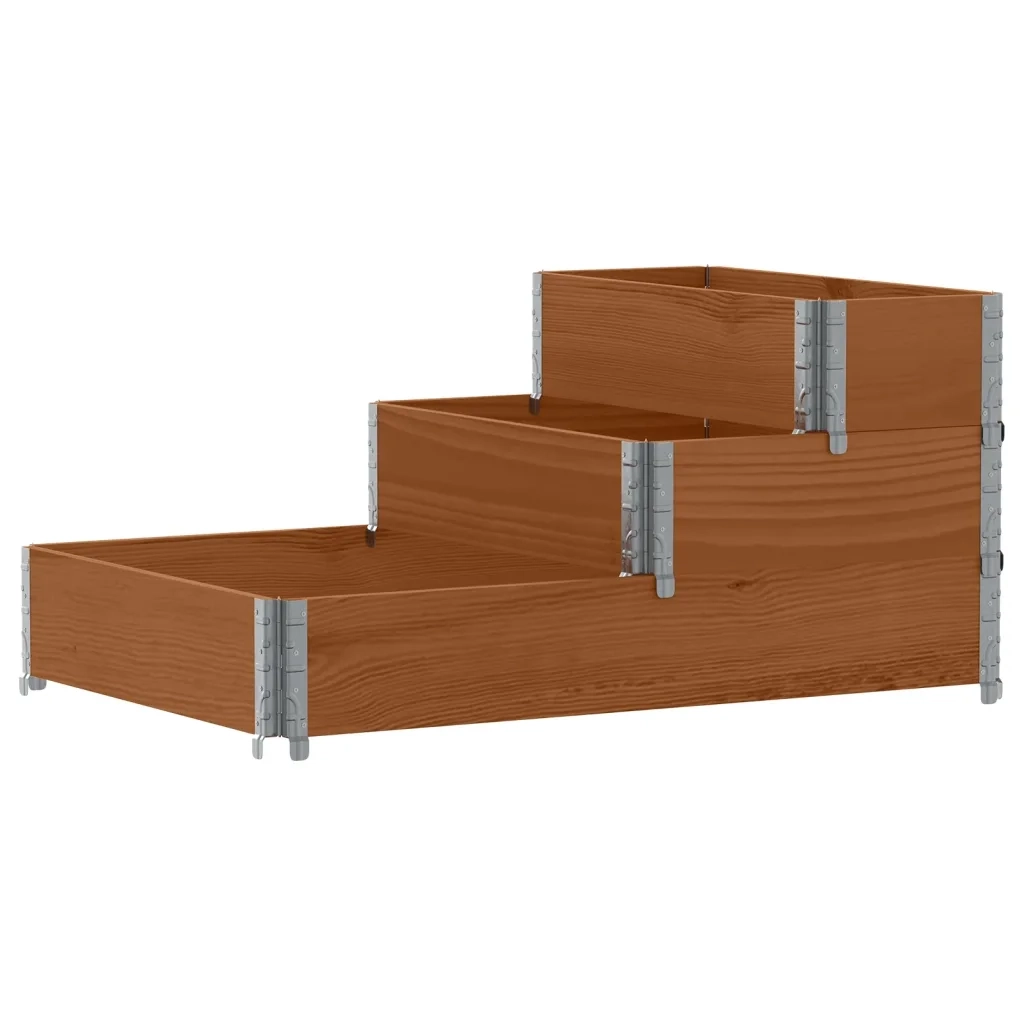 Fioriera Rialzata a 3 Livelli Marrone 120x80 cm Legno di Pino 4010312