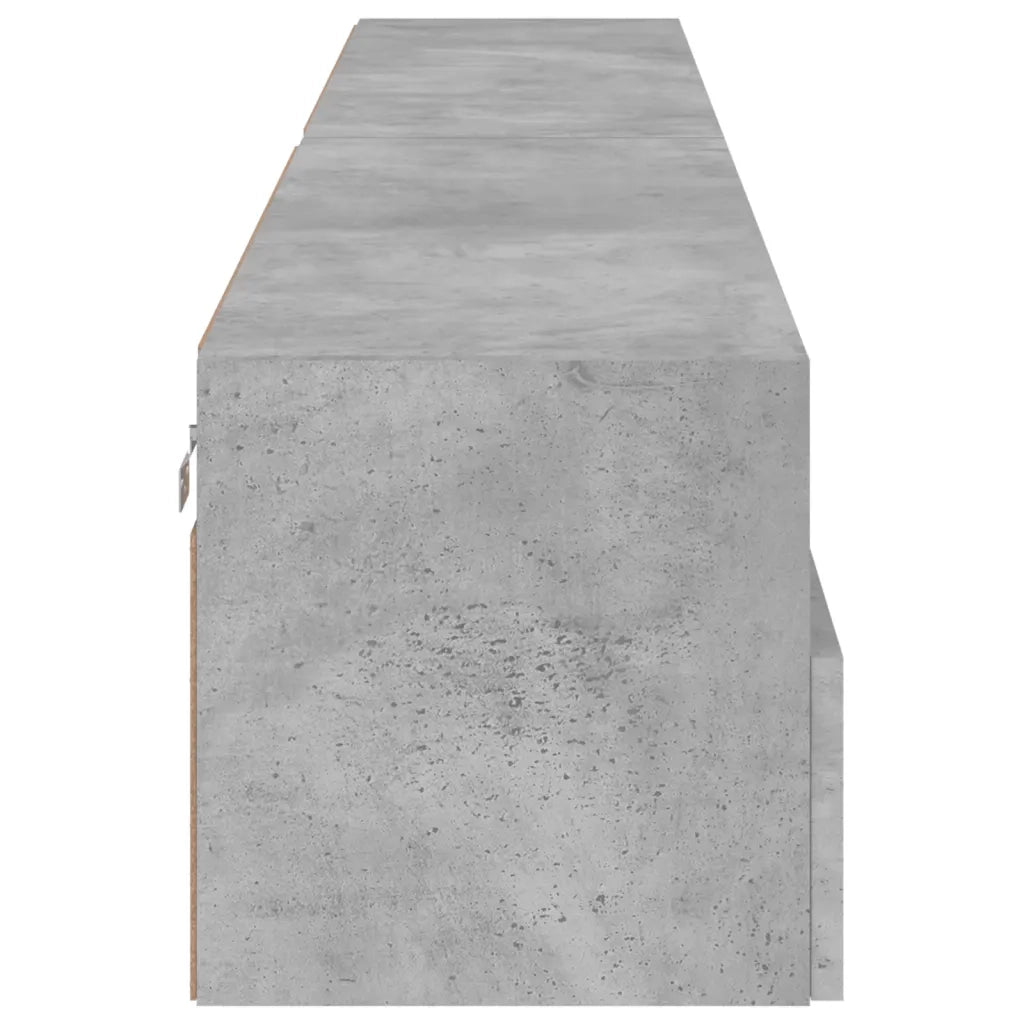 Mobili TV Muro 2pz-Set di 2 Credenza per TV sospesa Grigio Cemento 100x30x30cm Legno Multistrato