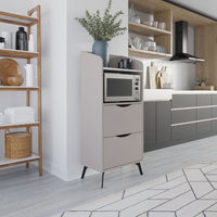 Mobile 2 Cassetti 2 Ripiani 60x36x136 cm in MDF Gorki Bianco