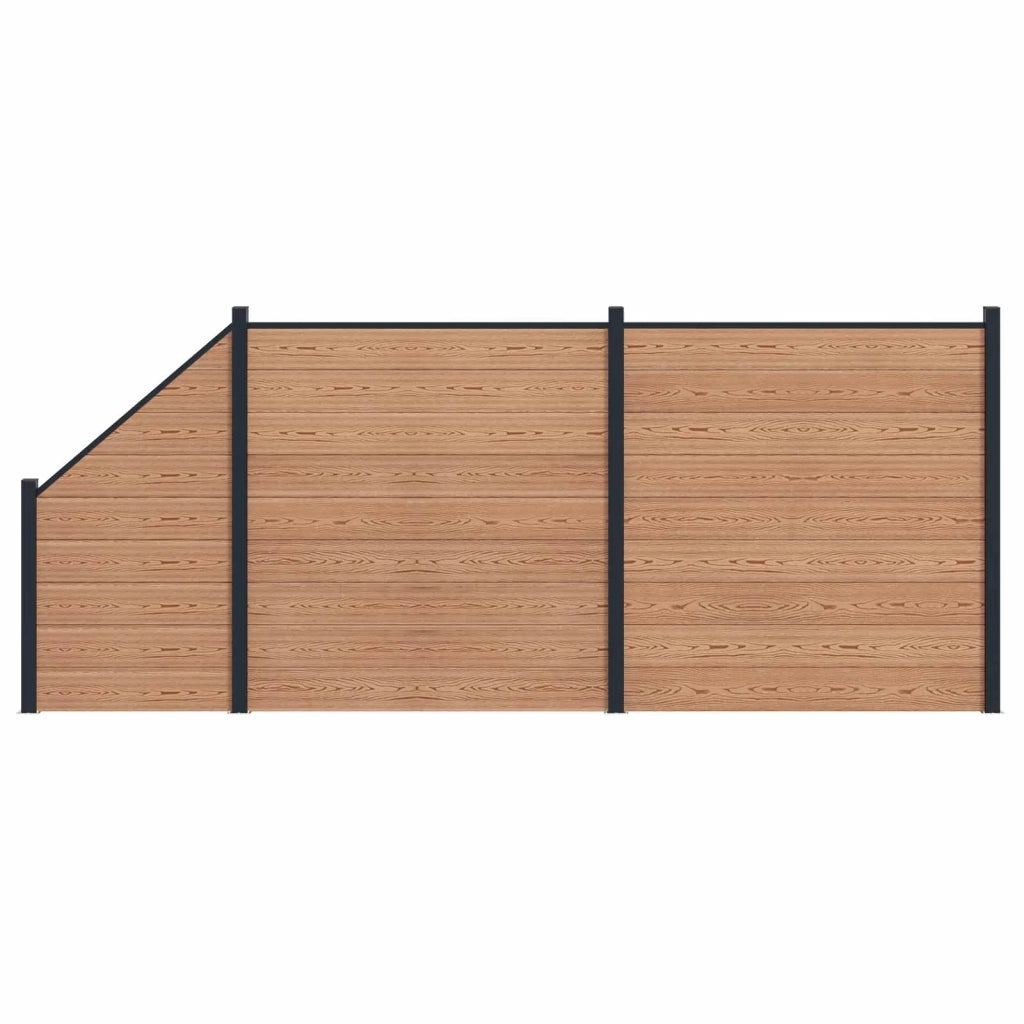 Pannello di Recinzione 3 pcs WPC e Alluminio Marrone 3429385
