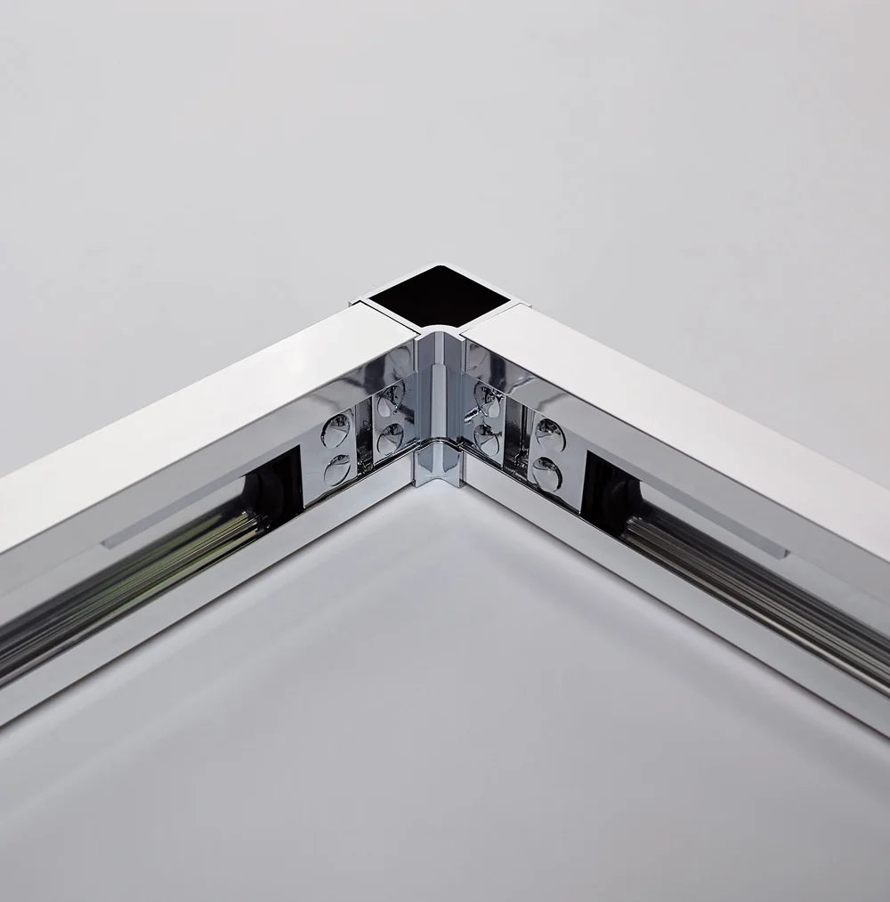Box doccia frontale BASIC 2 fissi + 2 scorrevoli 200 cm (100+100) rame vetro trasparente
