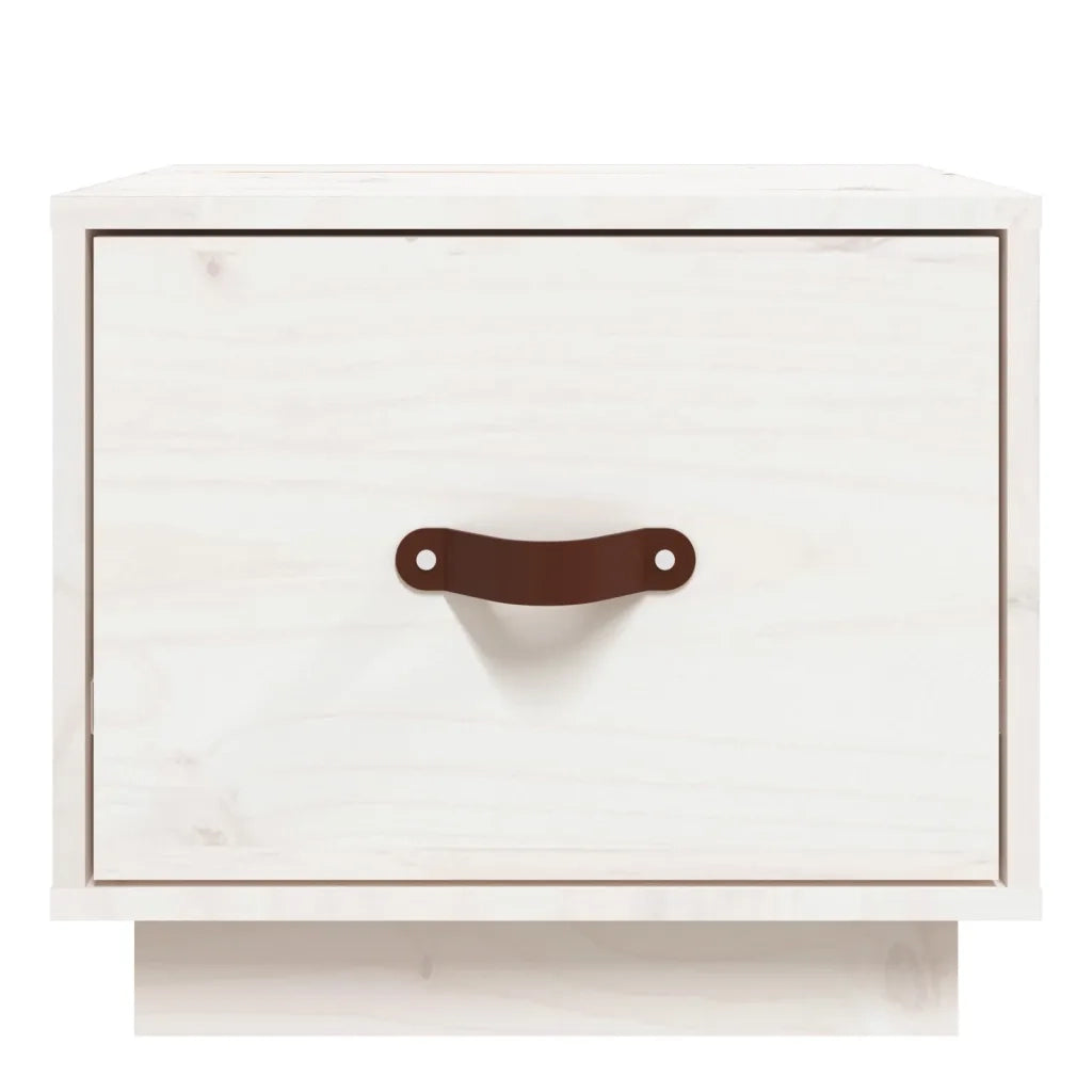 Comodini 2 pz Bianco 40x34x35 cm in Legno Massello di Pino cod mxl 30091