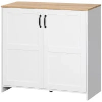 Mobile Portaoggetti per Cucina con 2 Porte e 2 Ripiani Regolabili, 90 x 39,5 x 88 cm, Bianco