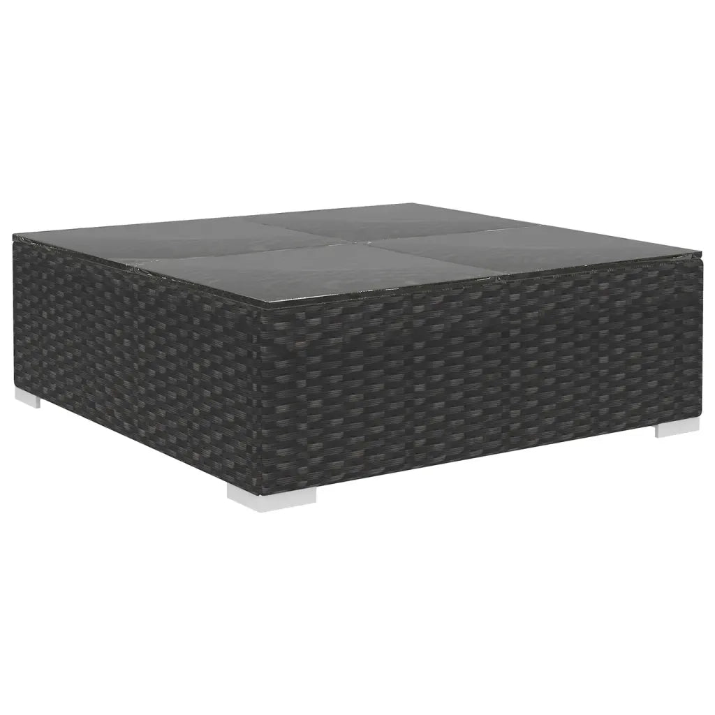 Set Divani da Giardino 5 pz con Cuscini in Polyrattan Nero cod mxl 32040