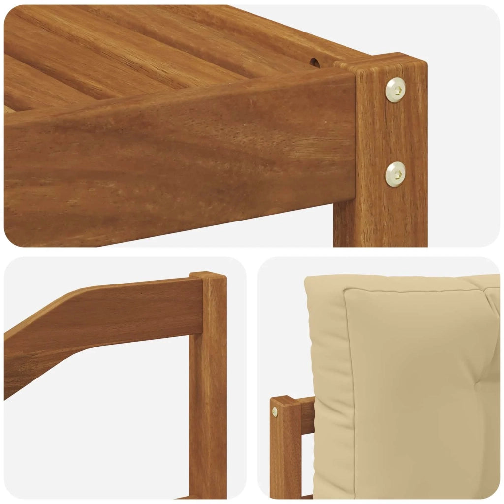 Set di divani da esterno con cuscino 6 pcs Naturale e Beige 3367631