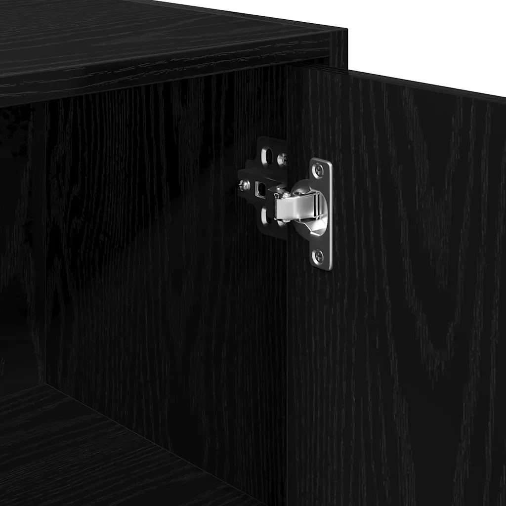 Mobile da Bagno | Armadio da bagno con porta Rovere Nero 30 x 30 x 183,5 cm