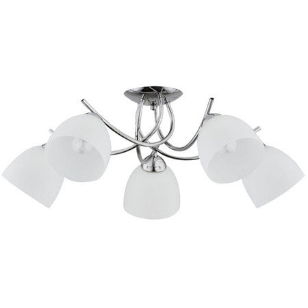 Plafoniera moderna MARISA cromata 5 luci E27 15W Alfa