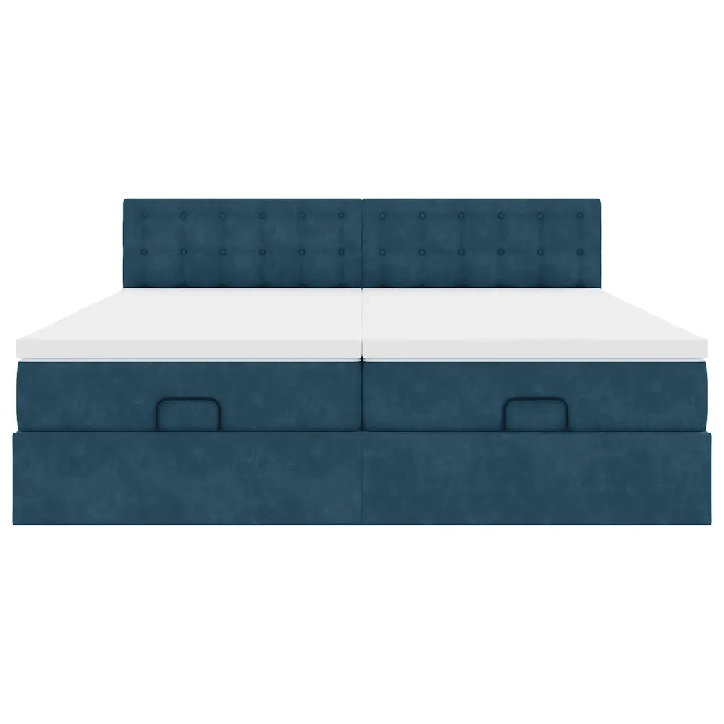 Struttura Letto Pouf con Materassi 160x200 cm Velluto 3312957