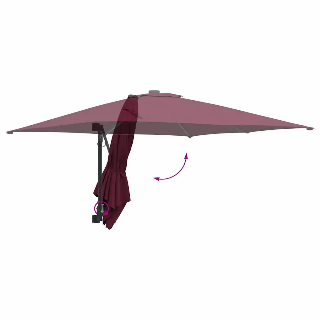 Ombrello da giardino Rosso Bordeaux 248,5 x 247,5 x 160 cm 42003239