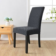 Sedia con tessuto jacquard, schienale rigido con alta schiena, sedia universale per ristoranti, sedia imbottita - grigio scuro
