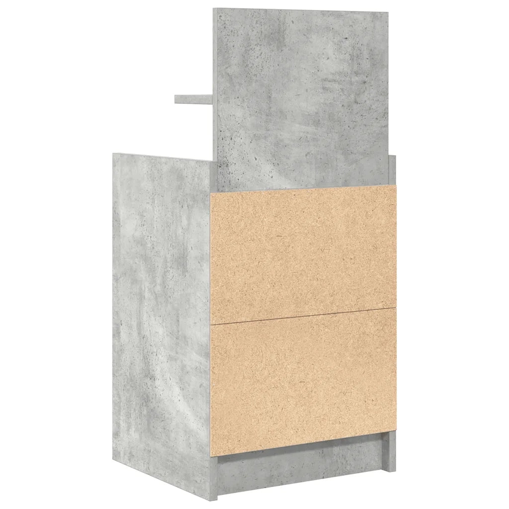 vidaXL Comodino con 2 Cassetti Grigio Cemento 38x34x80 cm