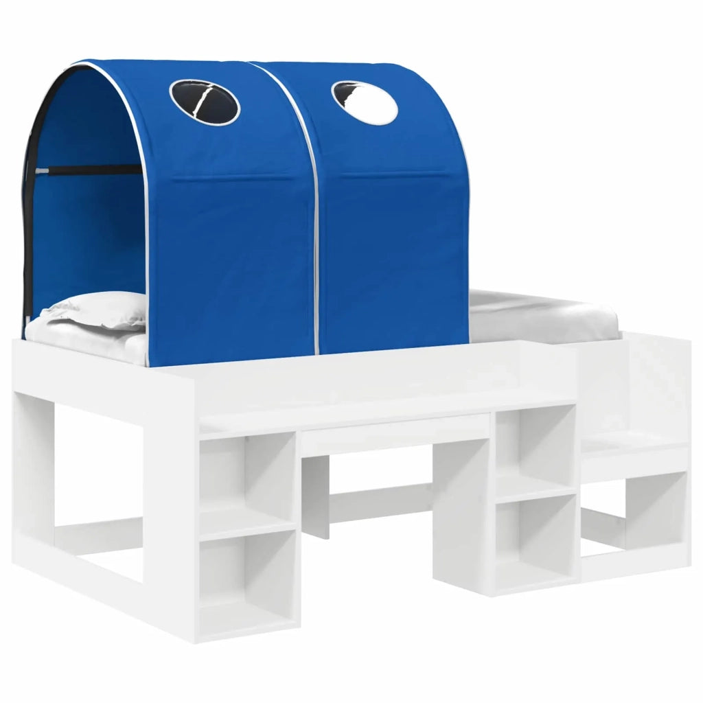 Letto con Tunnel 4 pcs Bianco e Blu Legno ingegnerizzato 3423499