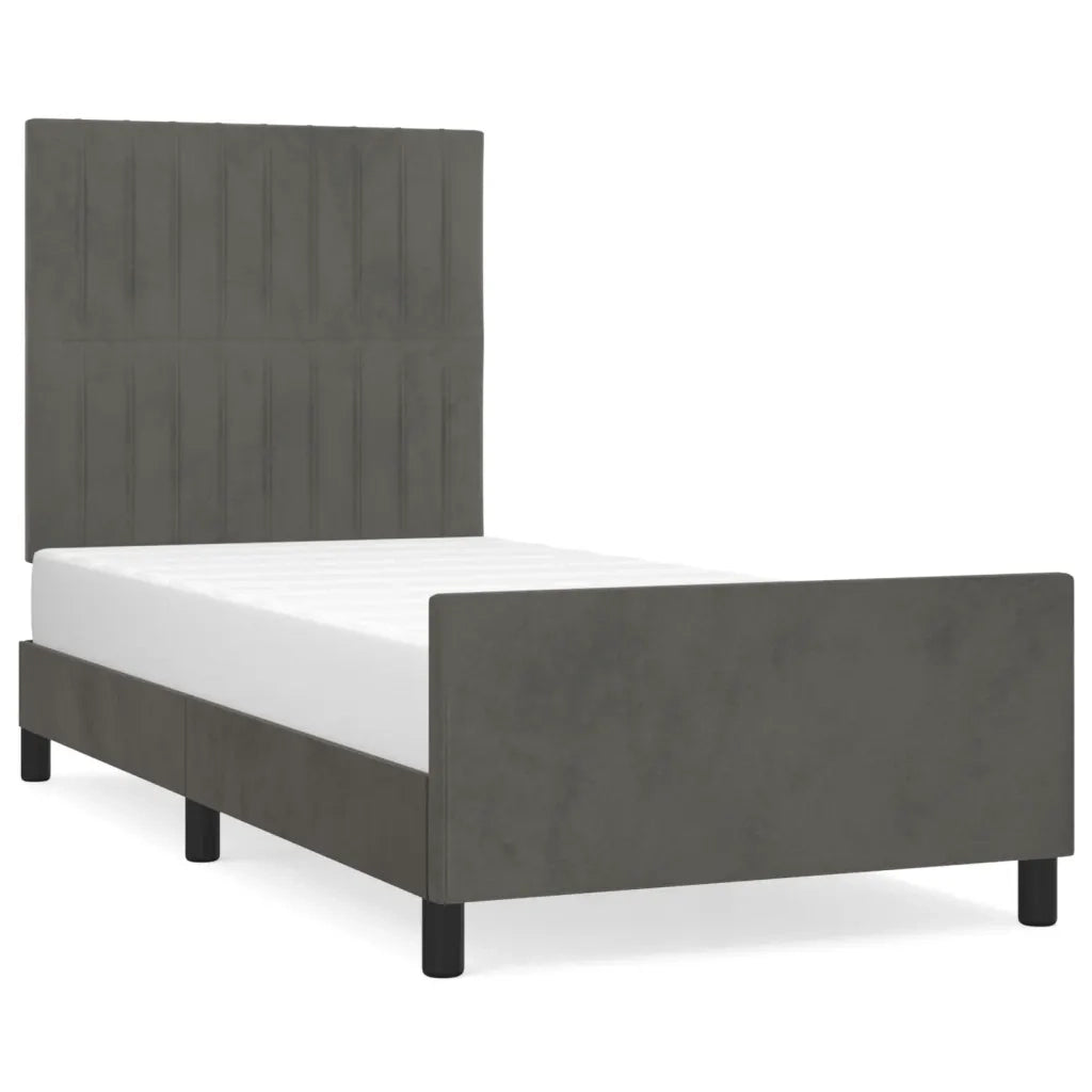 Giroletto senza Materasso Grigio Scuro 90x190 cm Velluto 3125850