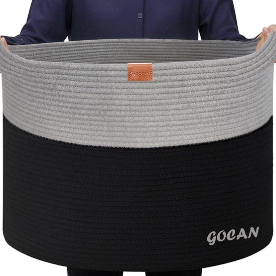 Mandopvitrina XXXL grande contenitore per la raccolta della biancheria grande contenitore per coperte cuscini asciugamani con maniglie per camera da bambini D55XH35cm