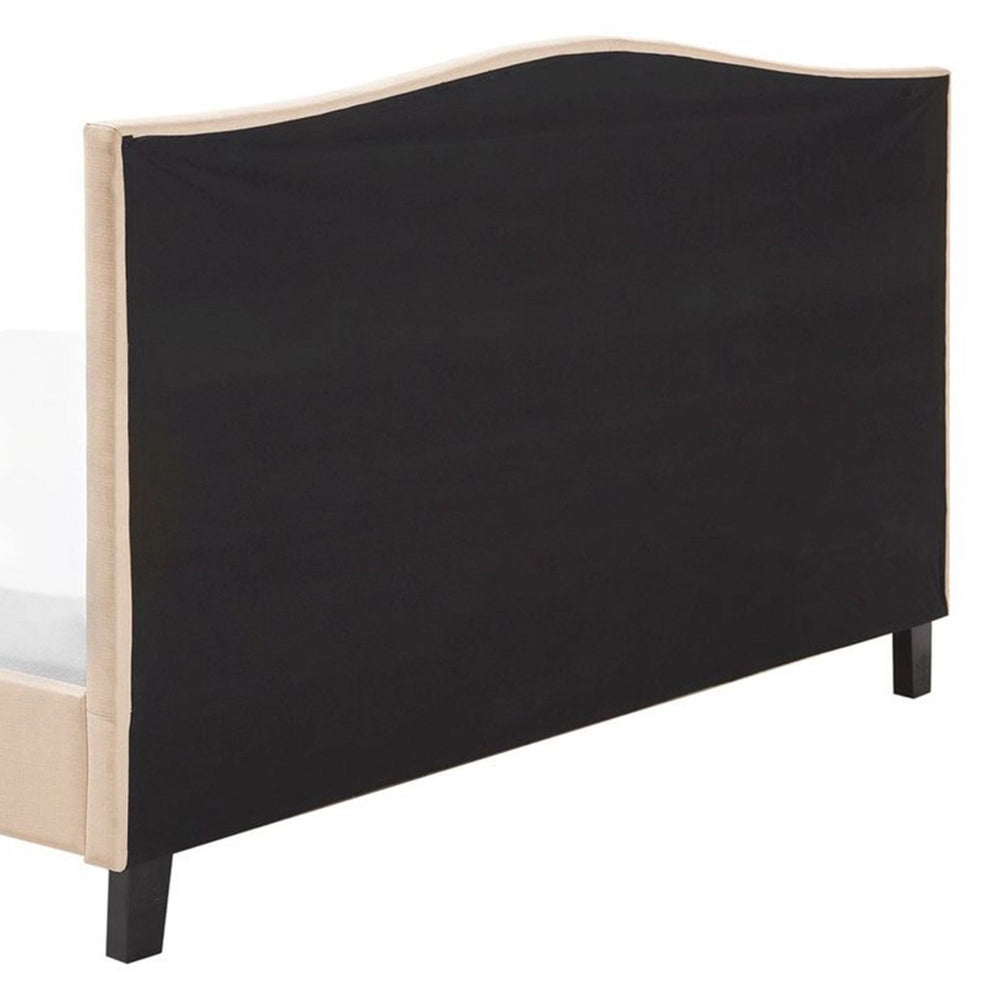 Struttura del letto in poliestere beige imbottito 160 x 200 cm Design tradizionale