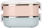 Lunchbox Isolato - Contenitore di Cibo Portatile - Doppia Lastra - Acciaio Inox 304 - Igiene - Conservazione del Calore 2 Ore