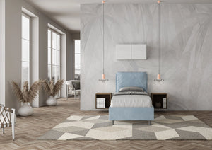 Letto Singolo 80x200 cm con Rete Antea Azzurro