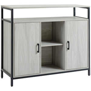 Credenza 2 Ante 5 Ripiani 100x34x87,2 cm in Legno Grigio