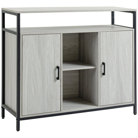 Credenza 2 Ante 5 Ripiani 100x34x87,2 cm in Legno Grigio