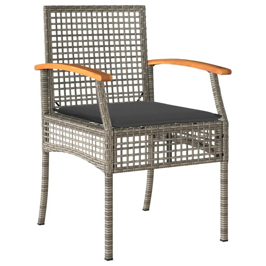 Set da Pranzo da Giardino 4 pz con Cuscini in Polyrattan Grigio 3213576