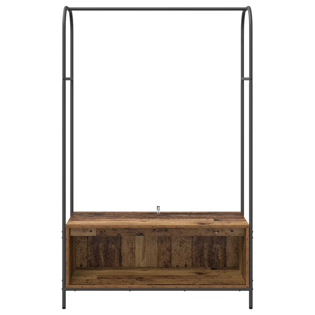 Appendiabiti con ripiani Legno vecchio 100x44x160 cm