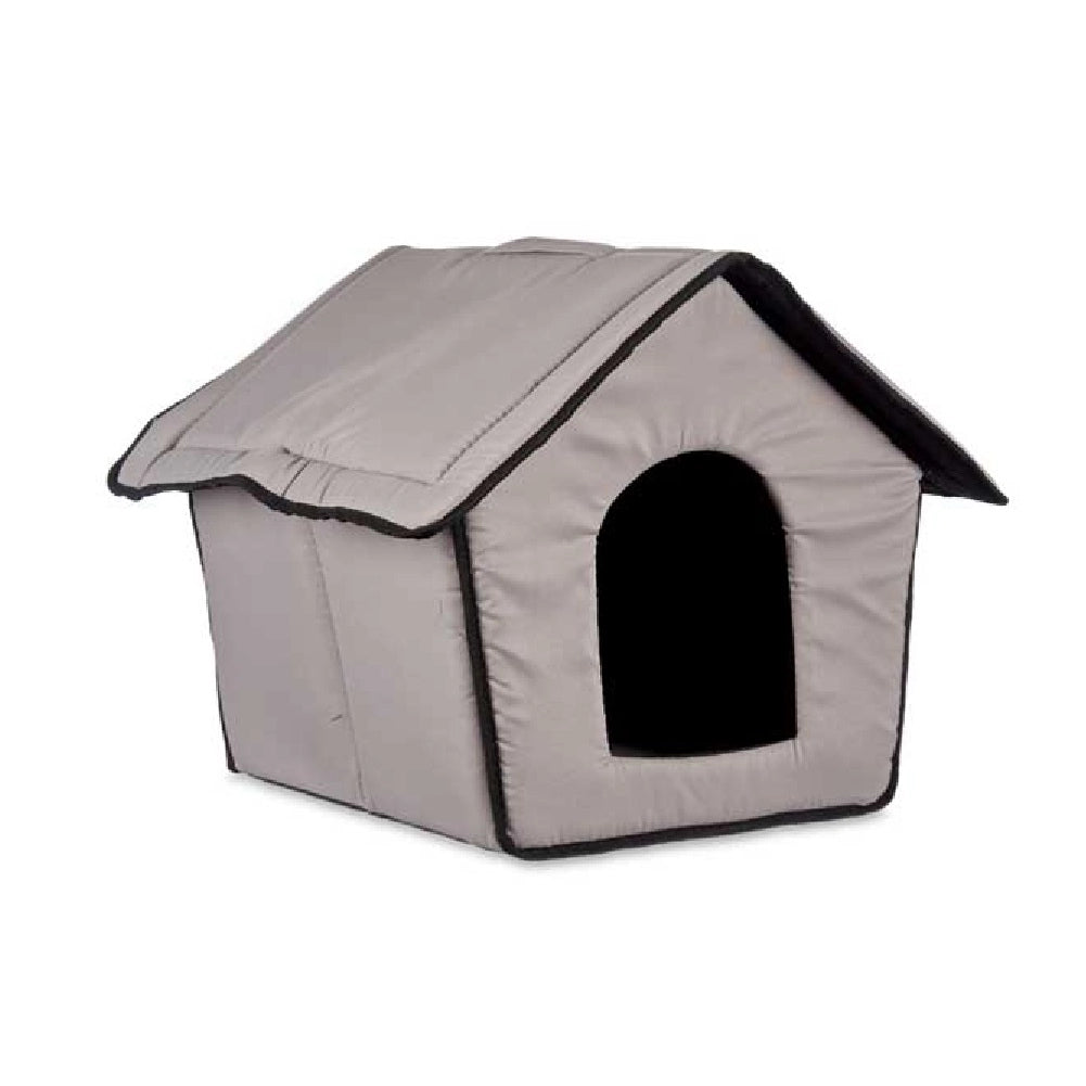 Casetta Pieghevole per Animali Domestici in Tessuto Grigio 43x43x36cm Cani e Gatti
