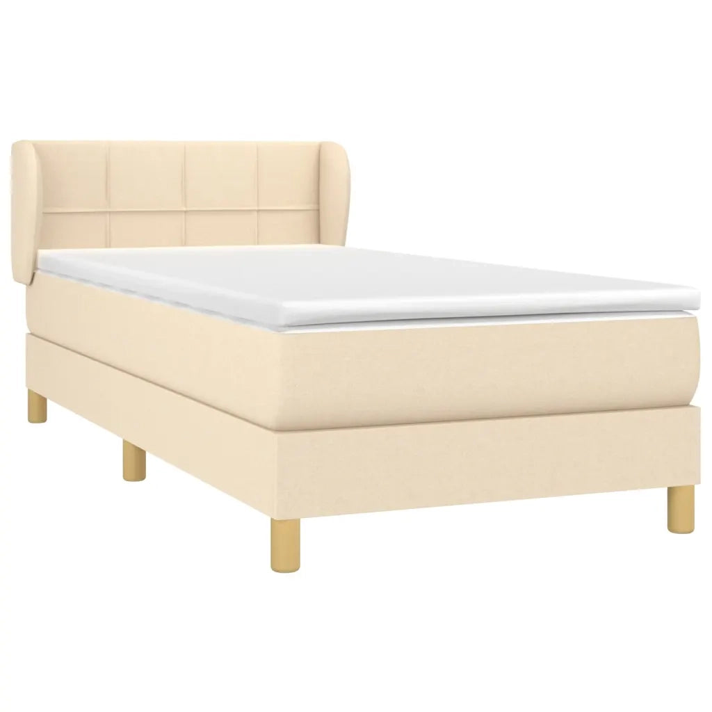 Giroletto a Molle con Materasso Crema 90x190 cm in Tessuto