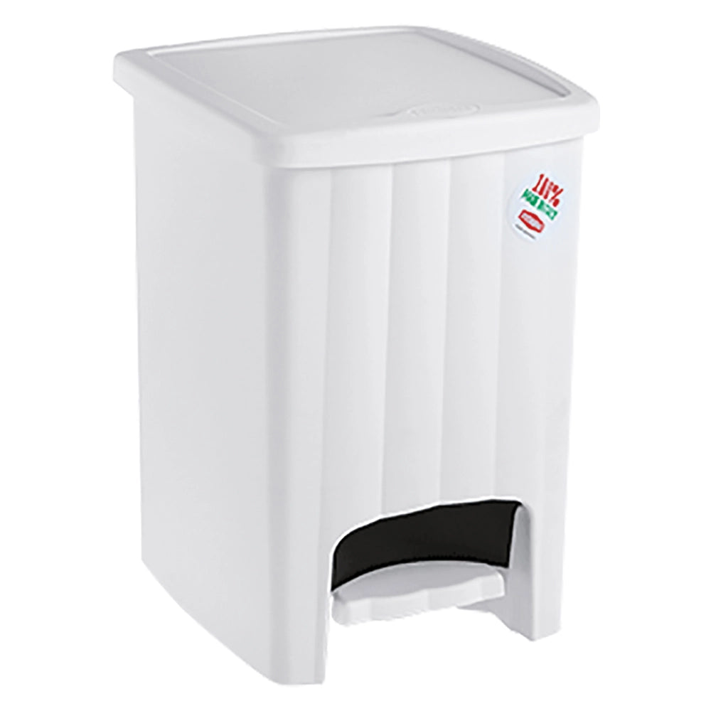 PATTUMIERA A PEDALE 'MARGHERITA' Lt. 20 - col. bianco  - STEFANPLAST