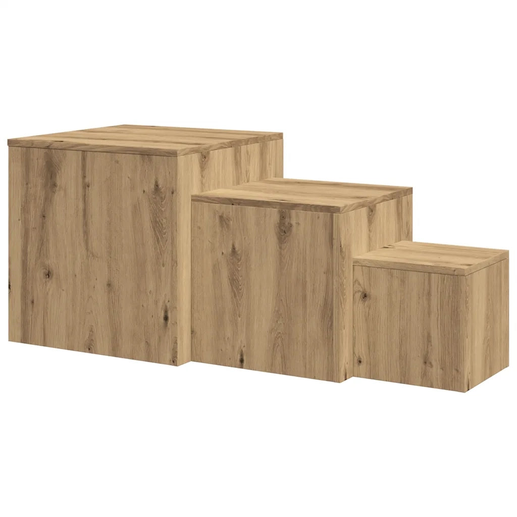 vidaXL Tavolini 3 pz Rovere Artigianale in Legno Multistrato