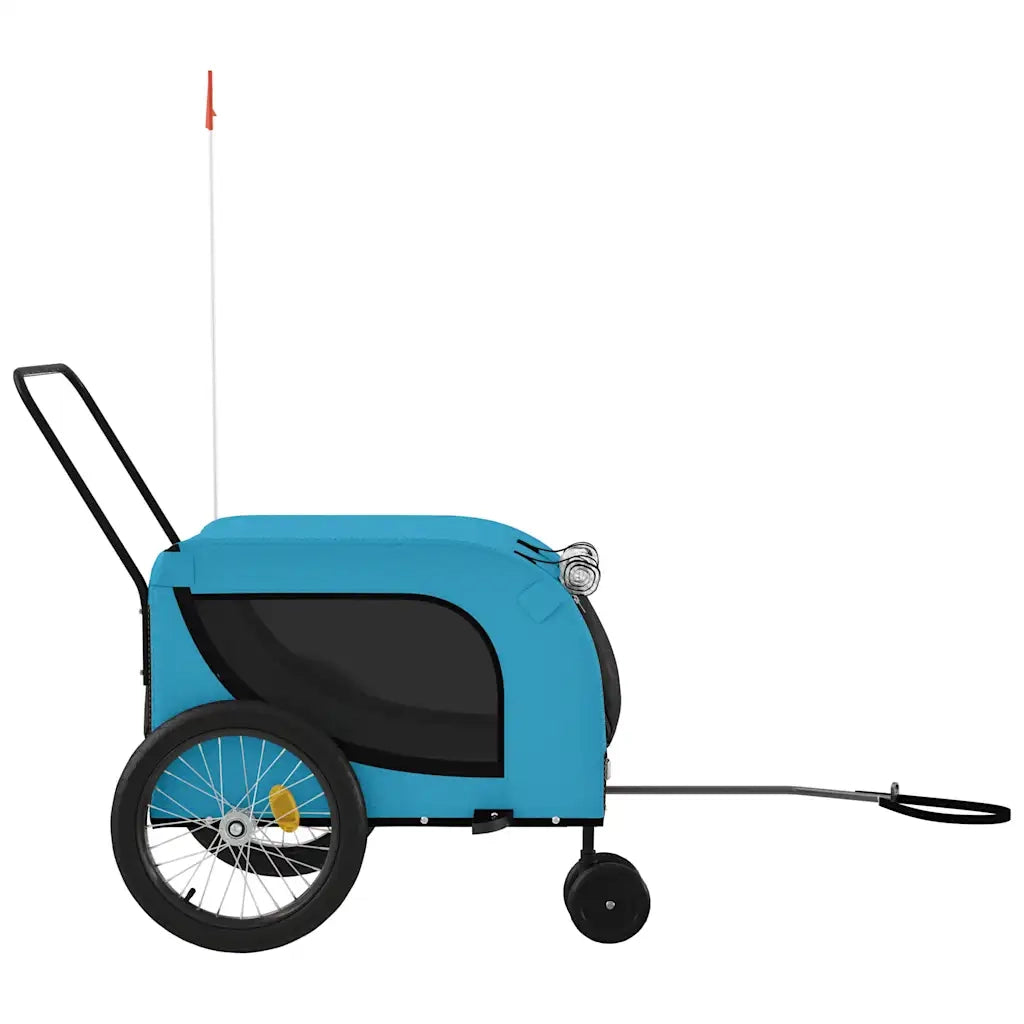 Rimorchio da Bici per Animali Blu e Nero Oxford e Ferro CFW4909747