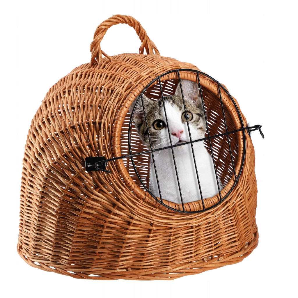 Trasportino KADAX per gatti, cani, conigli, gabbia, box in vimini, cesto, solido, 49 cm